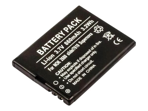 CoreParts Mobile - Batteri - Li-Ion - 860 mAh - mørk grå - for Nokia 2680, 3600, 3710, 6208c, 7020, 7100, 7610, X3-02