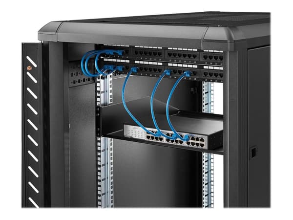 StarTech.com 2U Fixed Server Rack Mount Shelf, 22in Deep Steel Universal Cantilever Tray for 19" AV/Data/Network Equipment Rack with Cage Nuts & Scre