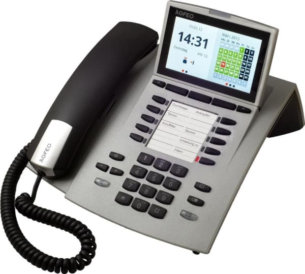 AGFEO ST 45, Analog telefon, 1000 poster, Namn och uppringnings-ID, Silver