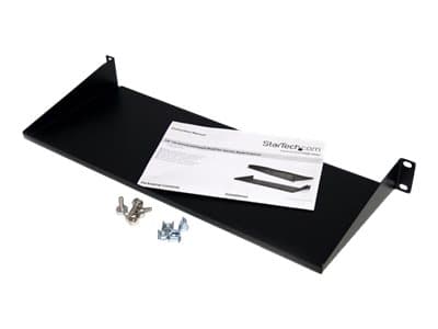 StarTech.com 1U Server Rack Cabinet Shelf, 7in Deep Fixed Cantilever Tray, Rackmount Shelf for 19" AV/Data/Network Equipment Enclosure with Cage Nuts