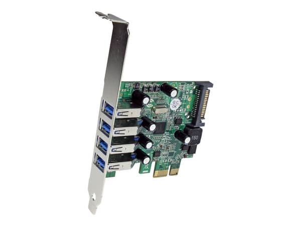 StarTech.com 4-Port PCI Express SuperSpeed USB 3.0 Controller Card with UASP - USB 3.0 Expansion Card with SATA Power (PEXUSB3S4V) - USB-adapter - PC