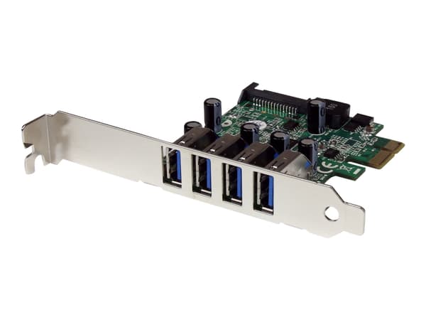 StarTech.com 4-Port PCI Express SuperSpeed USB 3.0 Controller Card with UASP - USB 3.0 Expansion Card with SATA Power (PEXUSB3S4V) - USB-adapter - PC