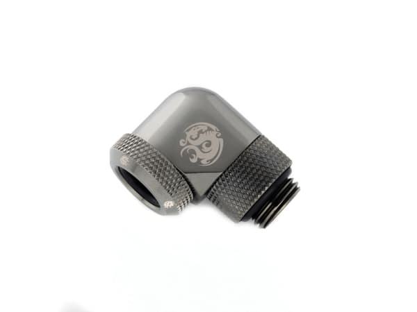 Bitspower BP-BSE90RML, Musta, Nestemäinen, Messinki, 1/4", 90°
