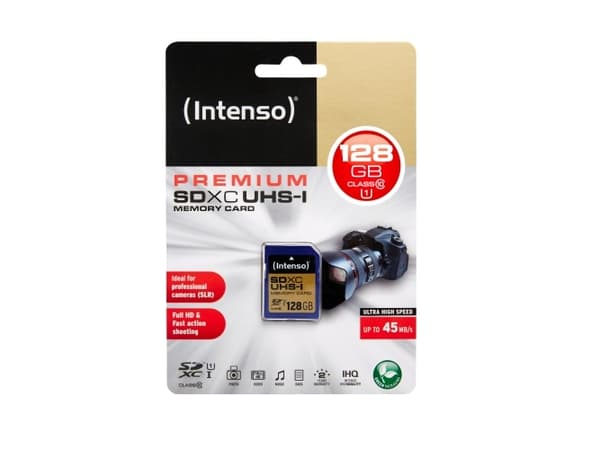 Intenso Premium - Flashminnekort - 128 GB - UHS Class 1 / Class10 - SDXC UHS-I