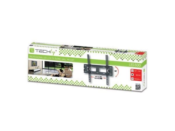 Techly ICA-PLB 131M, 58,4 cm (23"), 139,7 cm (55"), 50 x 50 mm, 400 x 400 mm, -15 - 15°, Musta