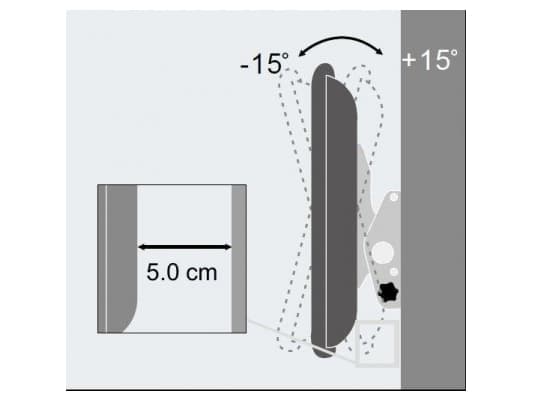 Techly ICA-PLB 131M, 58,4 cm (23"), 139,7 cm (55"), 50 x 50 mm, 400 x 400 mm, -15 - 15°, Musta