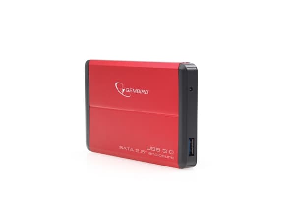 Gembird - Drevkabinett - 2.5" - SATA 3Gb/s - USB 3.0 - rød
