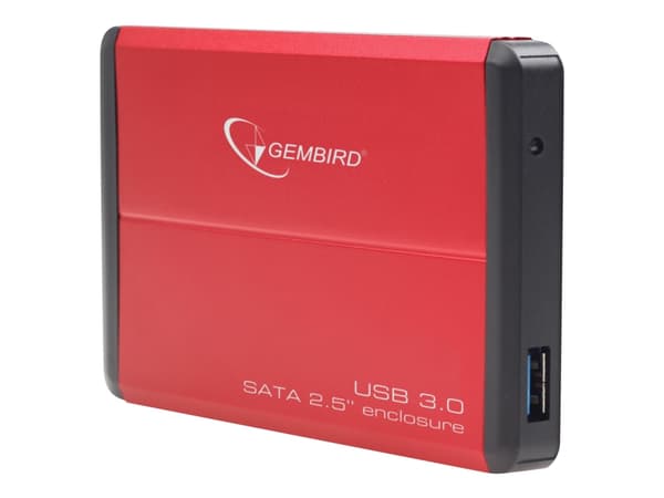 Gembird - Drevkabinett - 2.5" - SATA 3Gb/s - USB 3.0 - rød