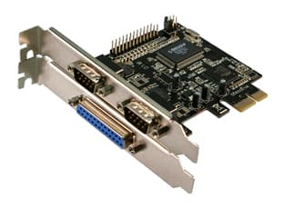 LogiLink seriell/parallell PCI-Express-korttilkoblinger: 2 x 9-pinners Sub-D seriell kontakt (PC0033)