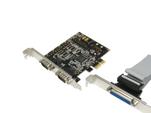 LogiLink seriell/parallell PCI-Express-korttilkoblinger: 2 x 9-pinners Sub-D seriell kontakt (PC0033)
