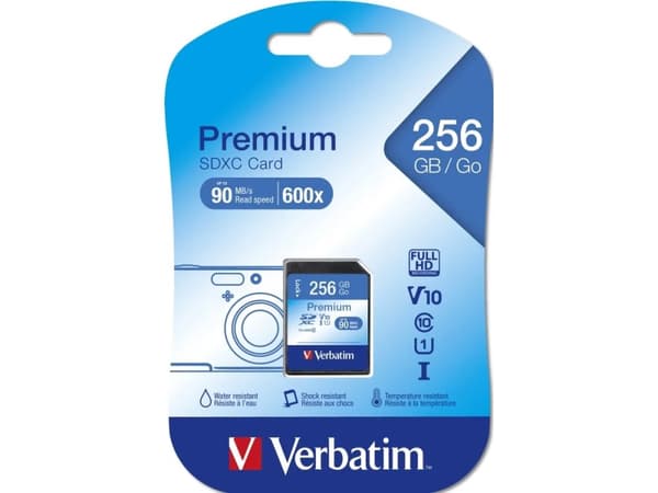 Verbatim Premium - Flashminnekort - 256 GB - UHS Class 1 / Class10 - 600x - SDXC UHS-I