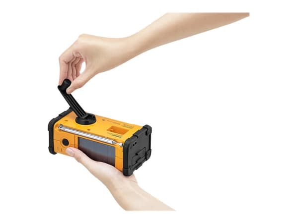 Sangean MMR-88 - (Ingen DAB funksjon!) - Utendørsradio med FM, AM (1018) & RDS - Batteriladefunksjon, Lommelykt, Oppladbar, Håndsveiv, Solcellepanel