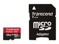 Transcend Premium - Flashminnekort (microSDXC til SD-adapter inkludert) - 128 GB - UHS Class 1 / Class10 - 300x - microSDXC