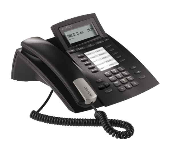 AGFEO ST 22, IP-telefon, Sort, Kablet håndsett, Bord/Vegg, 2 linjer, 1000 oppføringer