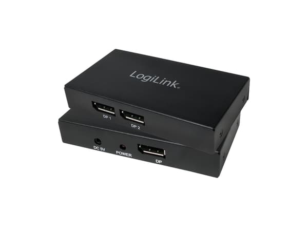 LogiLink CV0090, DisplayPort, 2x DisplayPort, 4096 x 2048 piksler, Sort, 5 V