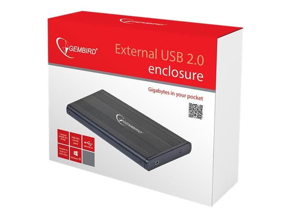 Gembird EE2-U2S-5 - Lagringspakke - 2,5" - SATA 3 Gb/s - USB 2.0 Sort