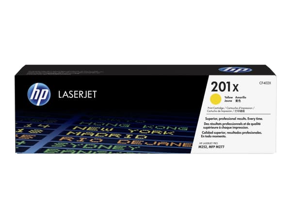 HP 201X - Høy ytelse - gul - original - LaserJet - tonerpatron (CF402X) - for Color LaserJet Pro M252dn, M252dw, M252n, MFP M277c6, MFP M277dw, MFP M