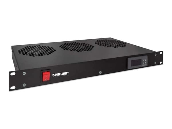 Intellinet 3-Fan Ventilation Unit for 19" Racks, 1U, Black - Fläktbricka för stativ - med 3 kylfläktar - AC 220/240 V - svart, RAL 9005 - 1U - 19"