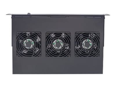 Intellinet 3-Fan Ventilation Unit for 19" Racks, 1U, Black - Fläktbricka för stativ - med 3 kylfläktar - AC 220/240 V - svart, RAL 9005 - 1U - 19"