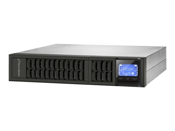 PowerWalker VFI 1000CRM LCD - UPS (rackmonterbar/ekstern) - 800 watt - 1000 VA - 9 Ah - RS-232, USB - utgangskontakter: 3 - 2U - 19" - svart