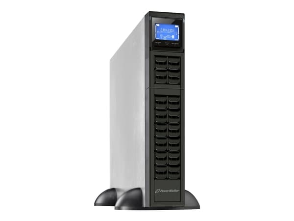 PowerWalker VFI 1000CRM LCD - UPS (rackmonterbar/ekstern) - 800 watt - 1000 VA - 9 Ah - RS-232, USB - utgangskontakter: 3 - 2U - 19" - svart