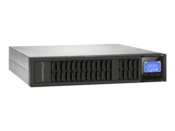 PowerWalker VFI 1000CRM LCD - UPS (rackmonterbar/ekstern) - 800 watt - 1000 VA - 9 Ah - RS-232, USB - utgangskontakter: 3 - 2U - 19" - svart