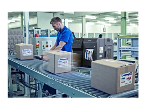 Epson ColorWorks TM-C7500G - Etikettskriver - farge - ink-jet - 112 mm (bredde) - 600 x 1200 dpi - inntil 300 mm/sek - USB 2.0, Gigabit LAN - kutter
