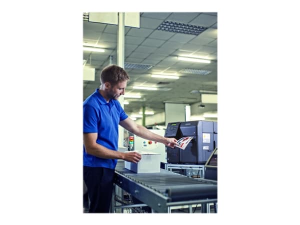 Epson ColorWorks TM-C7500G - Etikettskriver - farge - ink-jet - 112 mm (bredde) - 600 x 1200 dpi - inntil 300 mm/sek - USB 2.0, Gigabit LAN - kutter
