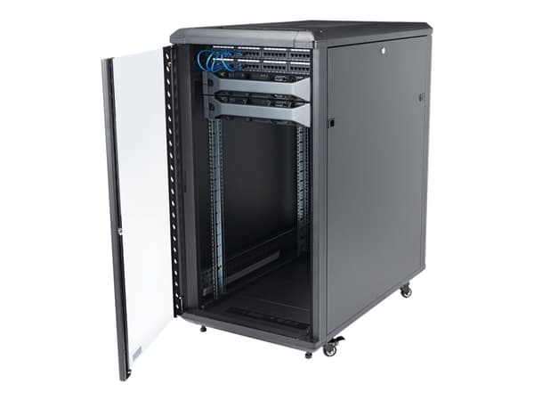 StarTech.com 22U Server Rack Cabinet with secure locking door - 4 Post Adjustable Depth (5.5" to 28.7") - 1768 lb capacity - 19 inch Portable Network