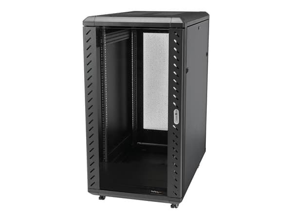 StarTech.com 22U Server Rack Cabinet with secure locking door - 4 Post Adjustable Depth (5.5" to 28.7") - 1768 lb capacity - 19 inch Portable Network