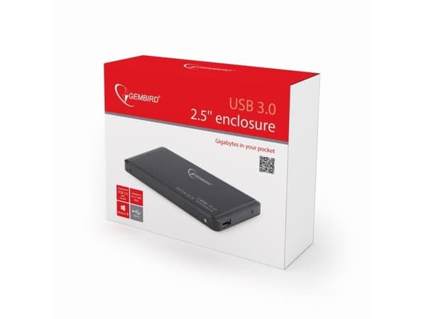 Gembird EE2-U3S-2 - Lagringspakke - 2,5" - SATA 3Gb/s - USB 3.0 - svart