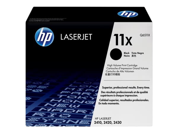 HP 11X - Høy ytelse - svart - original - LaserJet - tonerpatron (Q6511X) - for LaserJet 2410, 2420, 2420d, 2420dn, 2420n, 2430, 2430dtn, 2430n, 2430t