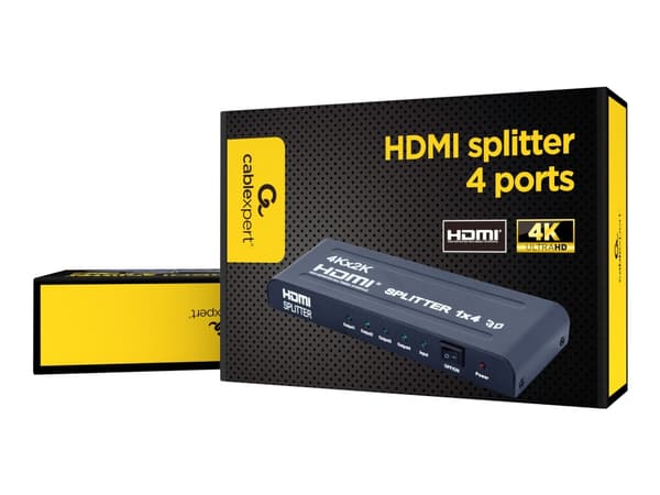 Cablexpert DSP-4PH4-002 - Video/lyd-splitter - 4 x HDMI - stasjonær