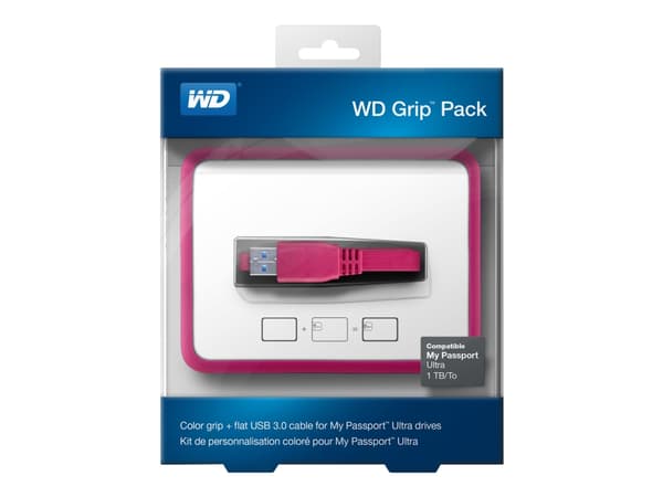 WD Grip Pack WDBZBY0000NPM - Ekstern harddiskbeskytter - fuksia - for My Passport Ultra WDBGPU0010BBK, WDBGPU0010BBL, WDBGPU0010BBY, WDBGPU0010BWT