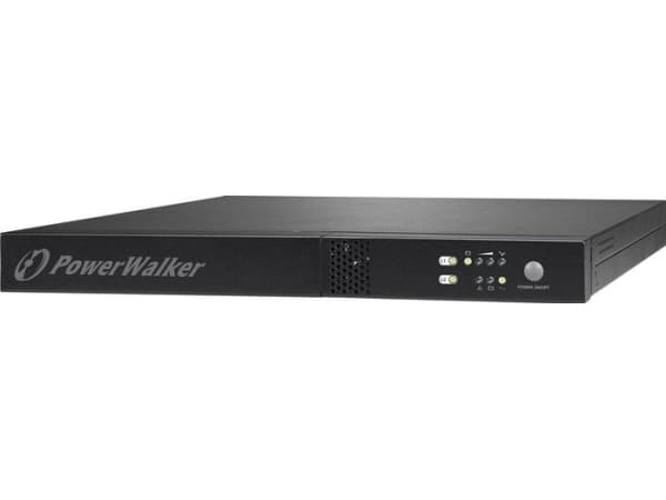 PowerWalker VFI 1000R/1U - UPS (kan monteres i rack) - 800 watt - 1000 VA - 7 Ah - RS-232, USB - utgangskontakter: 3 - 1U - 19" - svart