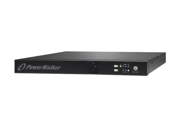 PowerWalker VFI 1000R/1U - UPS (kan monteres i rack) - 800 watt - 1000 VA - 7 Ah - RS-232, USB - utgangskontakter: 3 - 1U - 19" - svart Sort