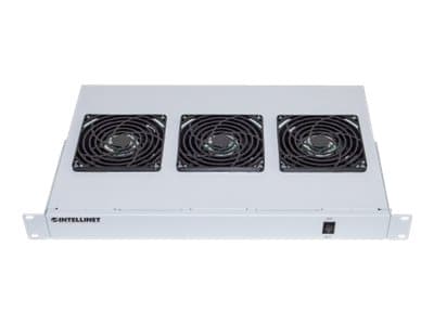 Intellinet 3-Fan Ventilation Unit for 19" Racks, 1U, Grey - Fläktbricka för stativ - med 3 kylfläktar - AC 220/240 V - grå, RAL 7035 - 1U - 19"