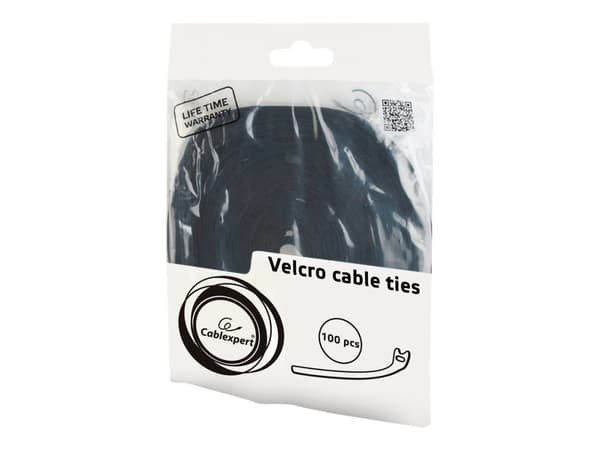 Cablexpert - Berøringsholdestrimmel - 21 cm - svart (en pakke 100)