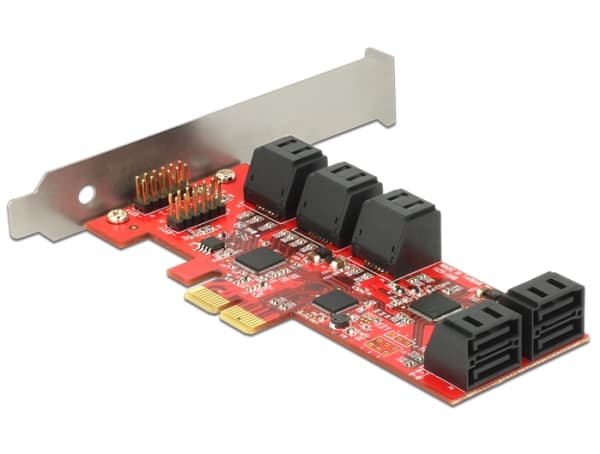 Delock - Lagringskontroller - 10 kanaler - SATA 6 Gb/s - lav profil - PCIe 2.0 x2