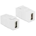 Miniatyrbild 4 av 5: Delock Keystone module - USB-adapter - USB (hona) till USB (hona) - USB 2.0 - reversibel A-kontakt - vit