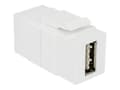 Miniatyrbild 1 av 5: Delock Keystone module - USB-adapter - USB (hona) till USB (hona) - USB 2.0 - reversibel A-kontakt - vit