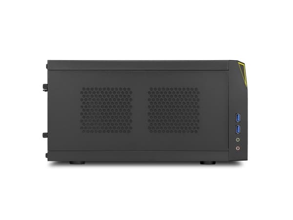 Sharkoon SHARK ZONE C10 - Tower - mini-ITX - ingen strømforsyning (ATX12V / SFX12V) - svart, gul - USB/lyd