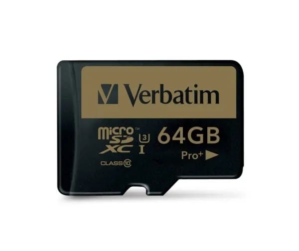 Verbatim PRO+ - Flashminnekort (microSDXC til SD-adapter inkludert) - 64 GB - UHS Class 3 / Class10 - microSDXC UHS-I