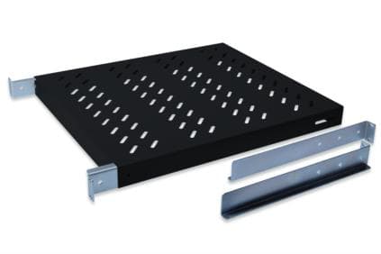 DIGITUS - Hylla för rack - svart, RAL 7035 - 1U - 19"