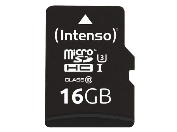 Intenso - Flashminnekort (microSDHC til SD-adapter inkludert) - 16 GB - UHS Class 1 / Class10 - microSDHC UHS-I