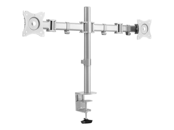 Neomounts NM-D135D - Monteringssats - fullständig rörelse - för 2 LCD-bildskärmar - silver - skärmstorlek: 10"-27" - klämma, monterbar, skyddshylsa,