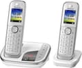 Miniatyrbild 5 av 5: Panasonic KX-TGJ322GW - Trådlös telefon - svarssysten med nummerpresentation - DECT - vit + 1 extra handuppsättning
