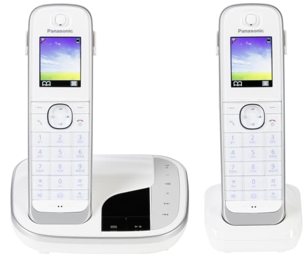Panasonic KX-TGJ322GW - Trådlös telefon - svarssysten med nummerpresentation - DECT - vit + 1 extra handuppsättning