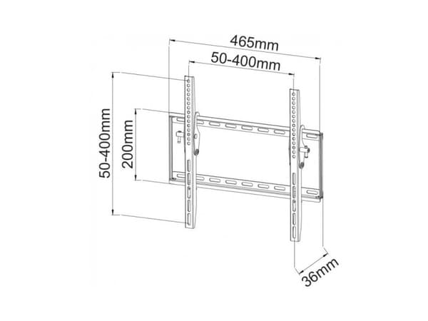 TECHly - Konsol - för LCD-TV - svart - skärmstorlek: 23"-55" - väggmonterbar