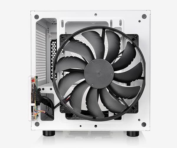 Thermaltake Core V1 Snow Edition - Tower - mini ITX - genomskinlig sidopanel - ingen strömförsörjning (PS/2) - vit - USB/ljud